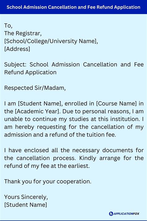 Withdrawal of Admission for Academic Session 2024.